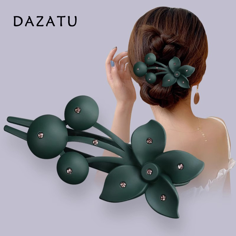 水鑽花朵盤髮夾